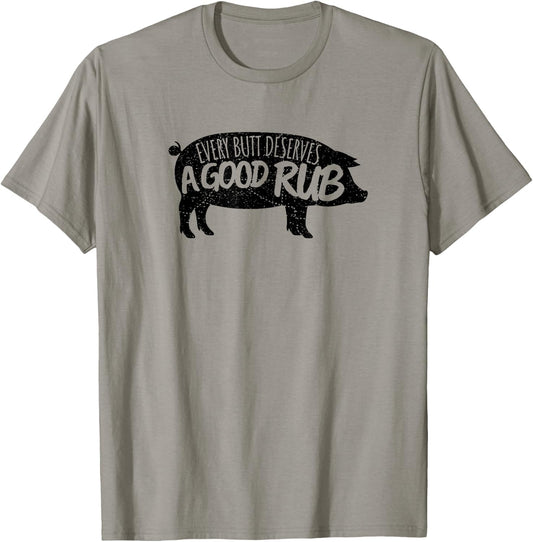 Vintage Every Butt Deserves A Good Rub Funny BBQ T-Shirt - T-Shirt | Sand