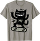 Skateboarding Cat Extreme Sports Cartoon T-Shirt - T-Shirt | Sand