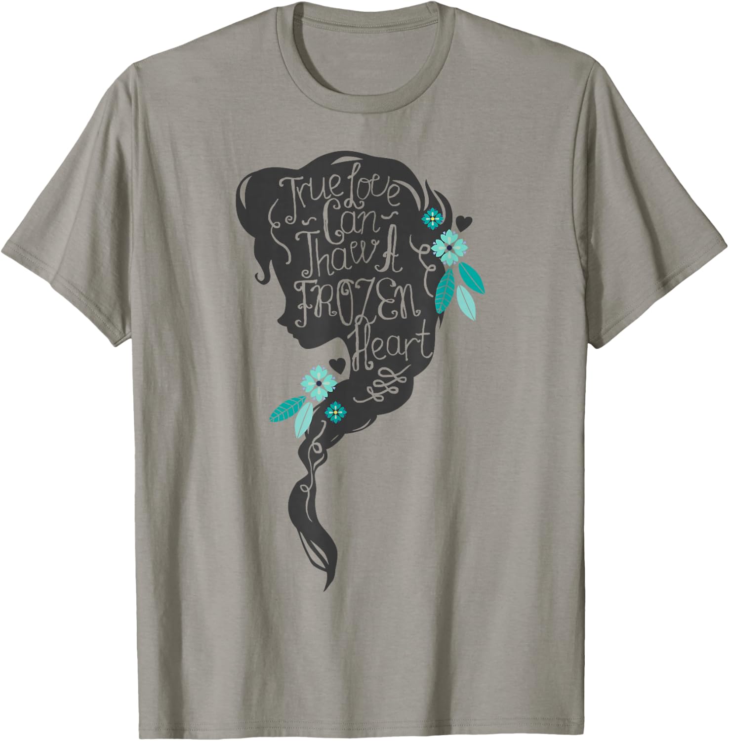 Disney Frozen Elsa Head Profile Love Thaws Graphic T-Shirt - T-Shirt | Sand
