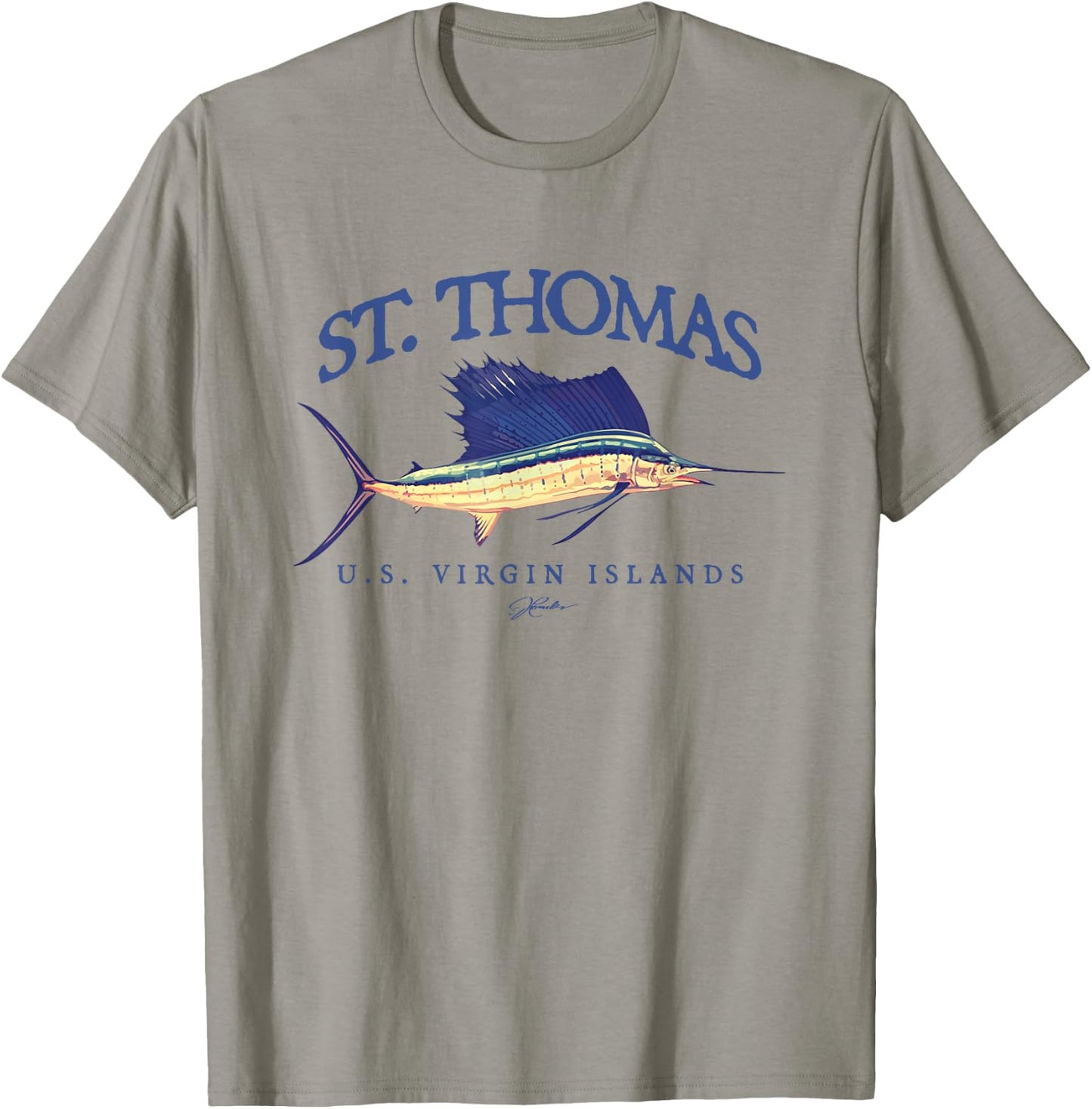 JCombs: St. Thomas, USVI, Vintage Sailfish T-Shirt - T-Shirt | Sand