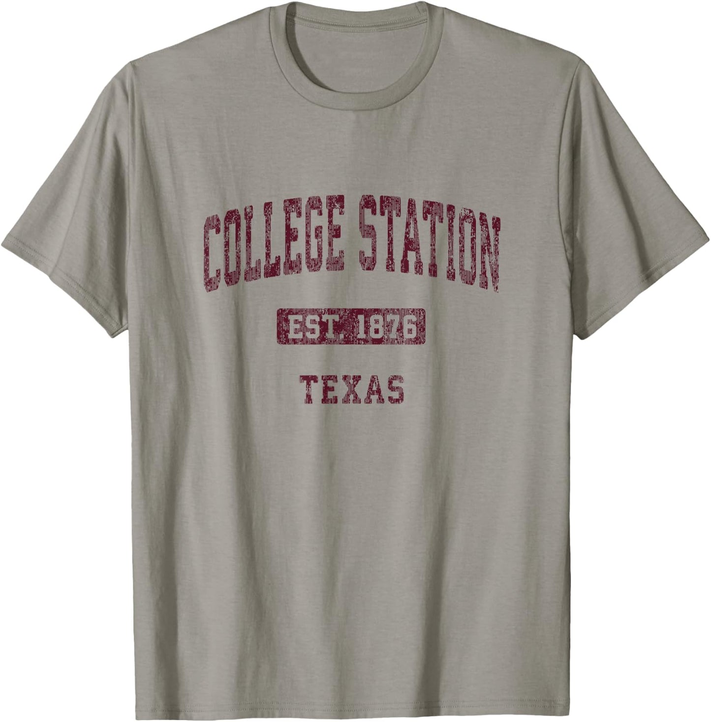 College Station Texas TX Vintage Athletic Sports Design T-Shirt - T-Shirt | Sand