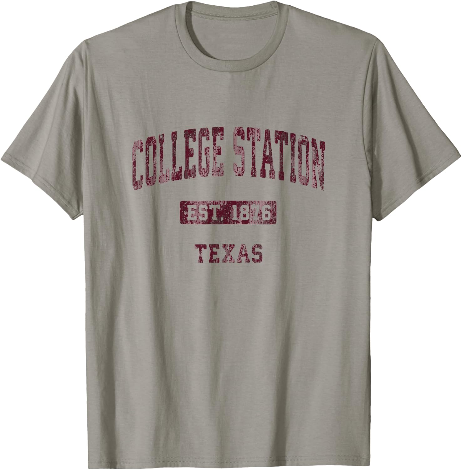 College Station Texas TX Vintage Athletic Sports Design T-Shirt - T-Shirt | Sand