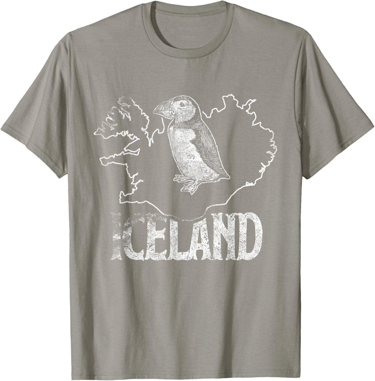 Iceland Map Love Puffins Cute Puffin Gift Kids T-Shirt - T-Shirt | Sand