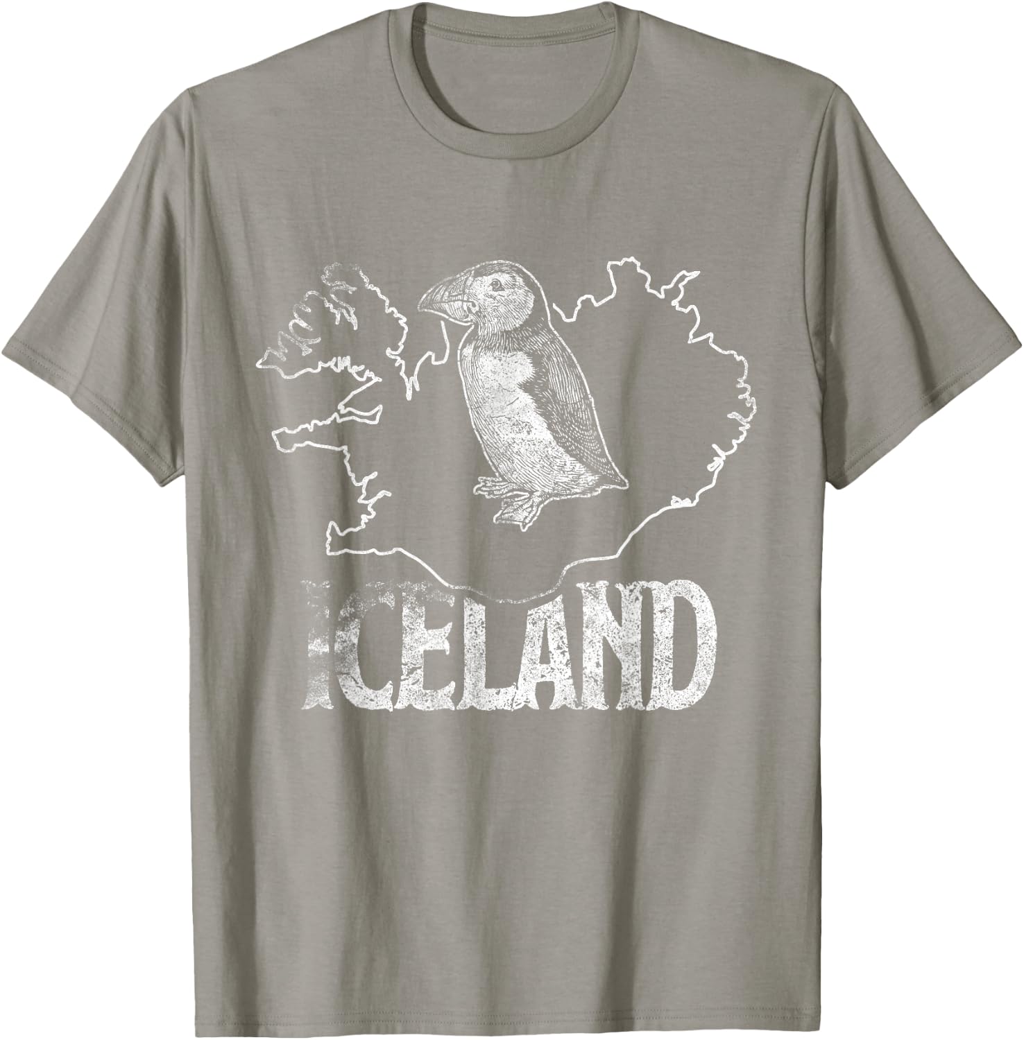 Iceland Map Love Puffins Cute Puffin Gift Kids T-Shirt - T-Shirt | Sand