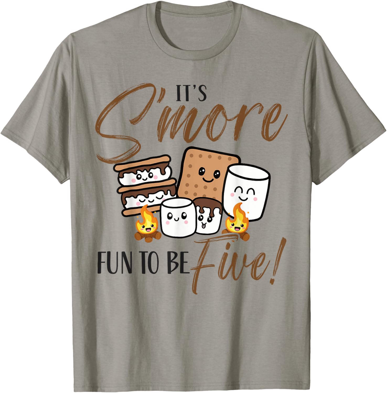 It's S'more Fun To Be Five 5th Marshmallow Birthday Campfire T-Shirt - T-Shirt | Sand