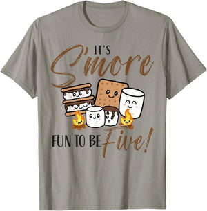 It's S'more Fun To Be Five 5th Marshmallow Birthday Campfire T-Shirt - T-Shirt | Sand
