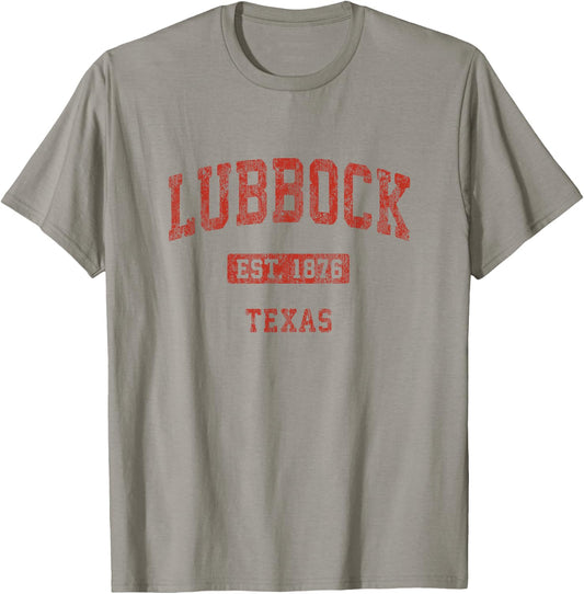 Lubbock Texas TX Vintage Athletic Sports Design T-Shirt - T-Shirt | Sand