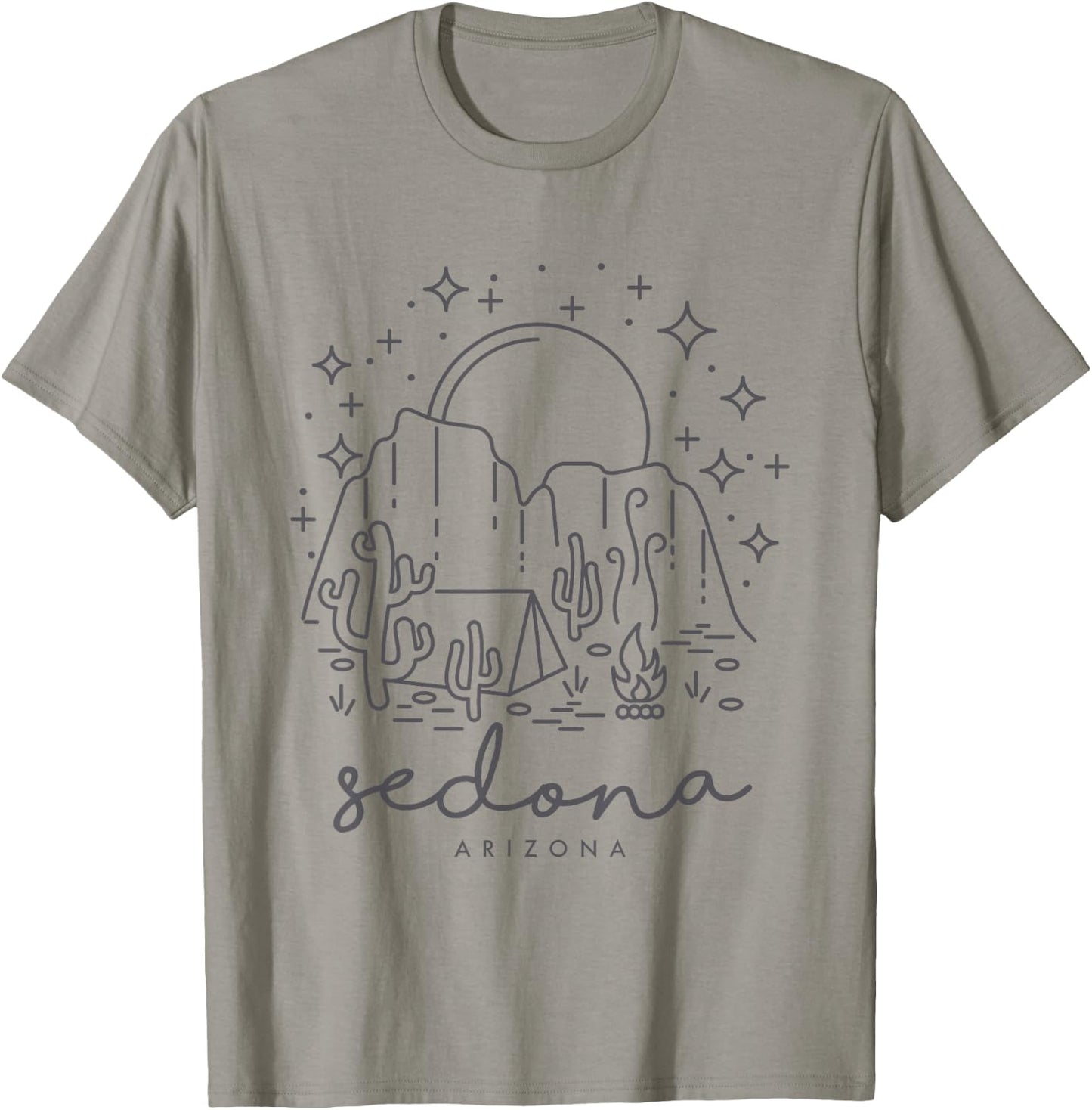 Cool Vintage Cactus Sedona Arizona Camping Souvenir T-Shirt - T-Shirt | Sand