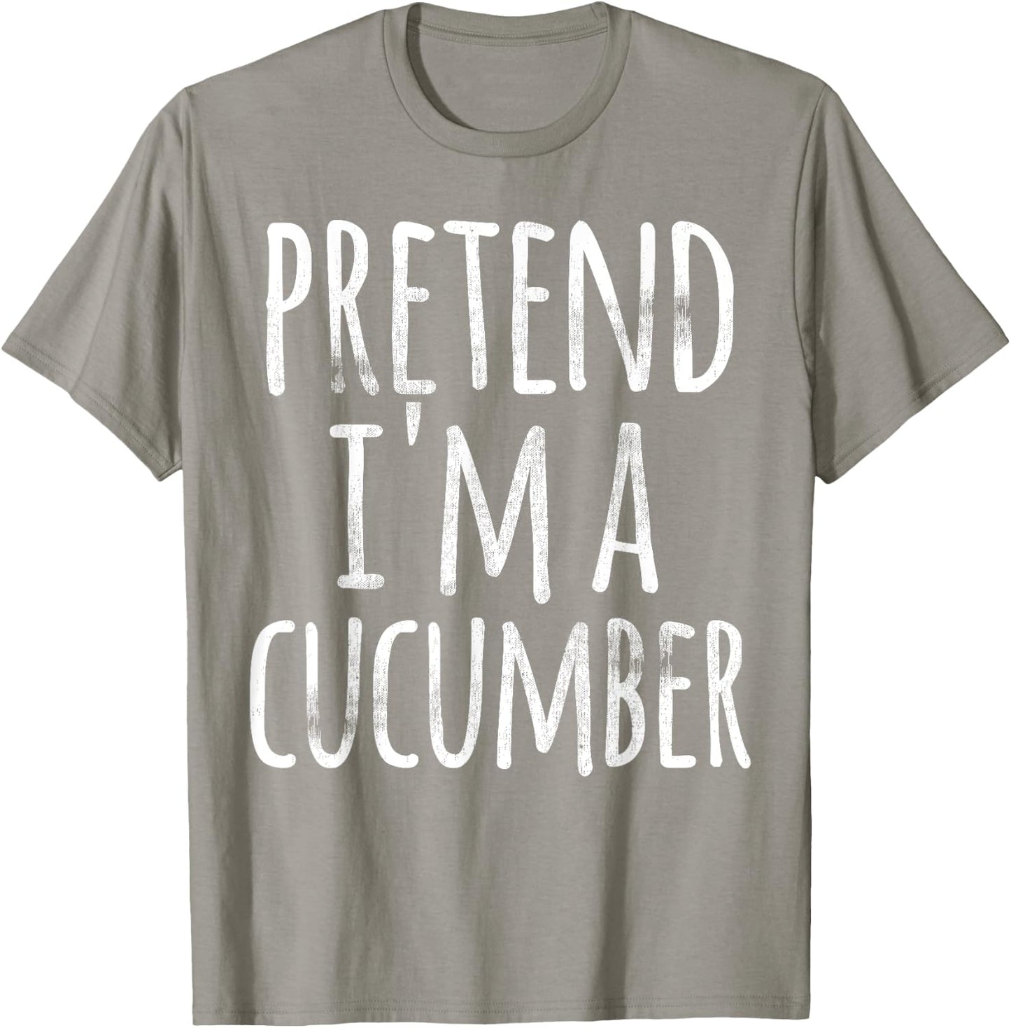 Funny Lazy Halloween T Shirt PRETEND I'M A CUCUMBER Costume T-Shirt - T-Shirt | Sand