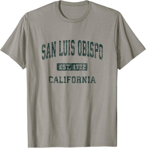 San Luis Obispo California CA Vintage Athletic Sports Design T-Shirt - T-Shirt | Sand