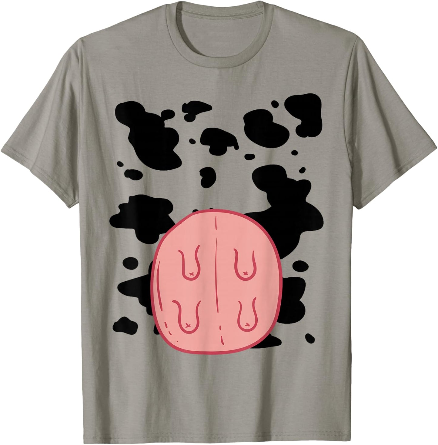Cow Udder Pattern Funny Lazy DIY Costume Easy Halloween T-Shirt - T-Shirt | Sand