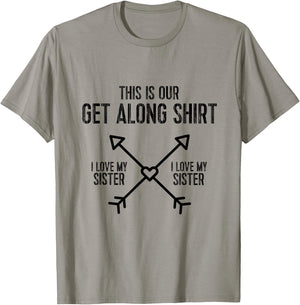 Sibling Fighting Get Along (Sister/Sister) T-Shirt - T-Shirt | Sand