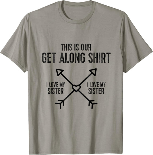 Sibling Fighting Get Along (Sister/Sister) T-Shirt - T-Shirt | Sand
