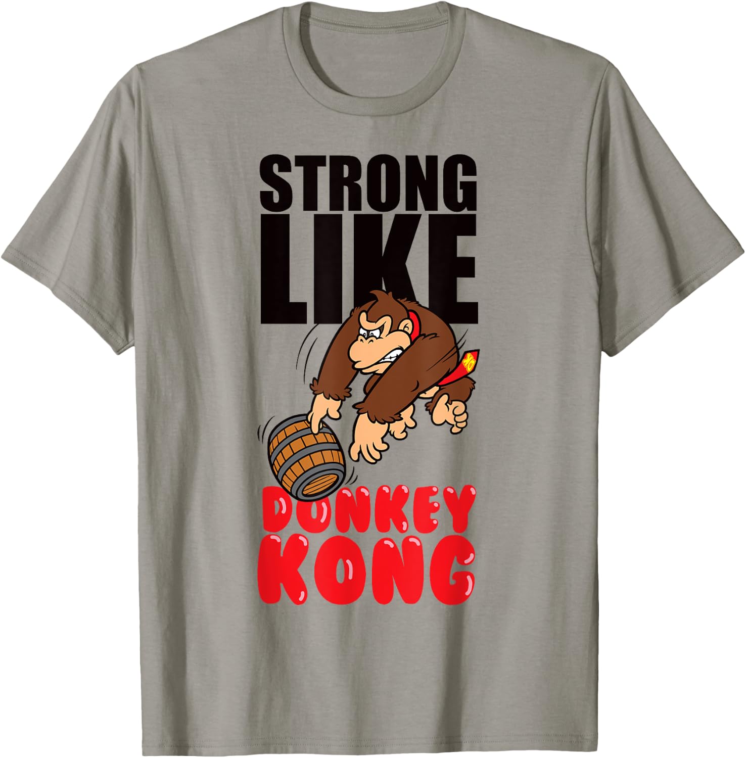 Nintendo Strong Like Donkey Kong Barrel Throw T-Shirt - T-Shirt | Sand