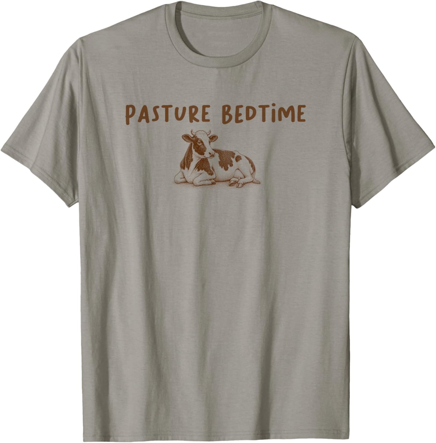 Farm Lover Farming Cow Meme Farmer Pun Pasture Bedtime T-Shirt - T-Shirt | Sand