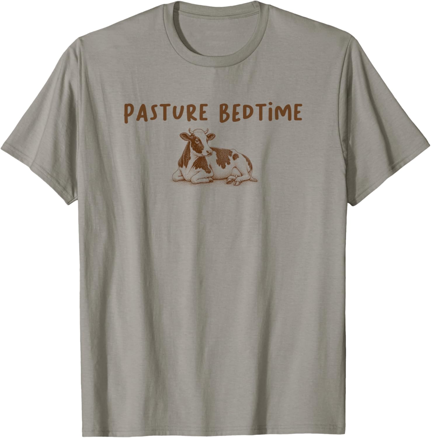 Farm Lover Farming Cow Meme Farmer Pun Pasture Bedtime T-Shirt - T-Shirt | Sand