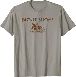Farm Lover Farming Cow Meme Farmer Pun Pasture Bedtime T-Shirt - T-Shirt | Sand