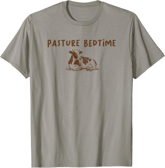 Farm Lover Farming Cow Meme Farmer Pun Pasture Bedtime T-Shirt - T-Shirt | Sand