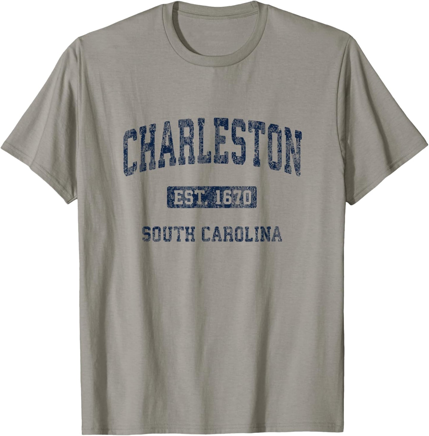 Charleston South Carolina SC Vintage Athletic Sports Design T-Shirt - T-Shirt | Sand