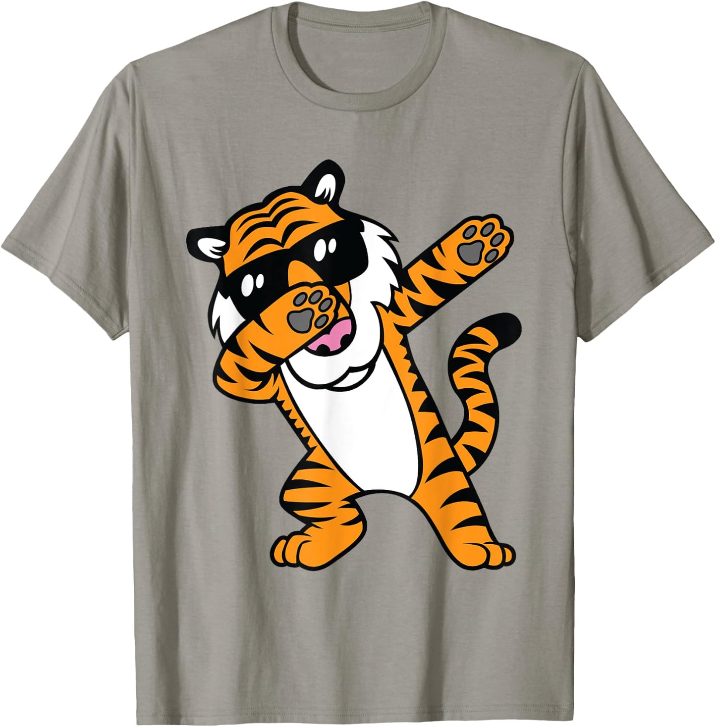 Dabbing Tiger Funny Cool Dancing Big Cat Dab Men Women Girls Kids T-Shirt - T-Shirt | Sand