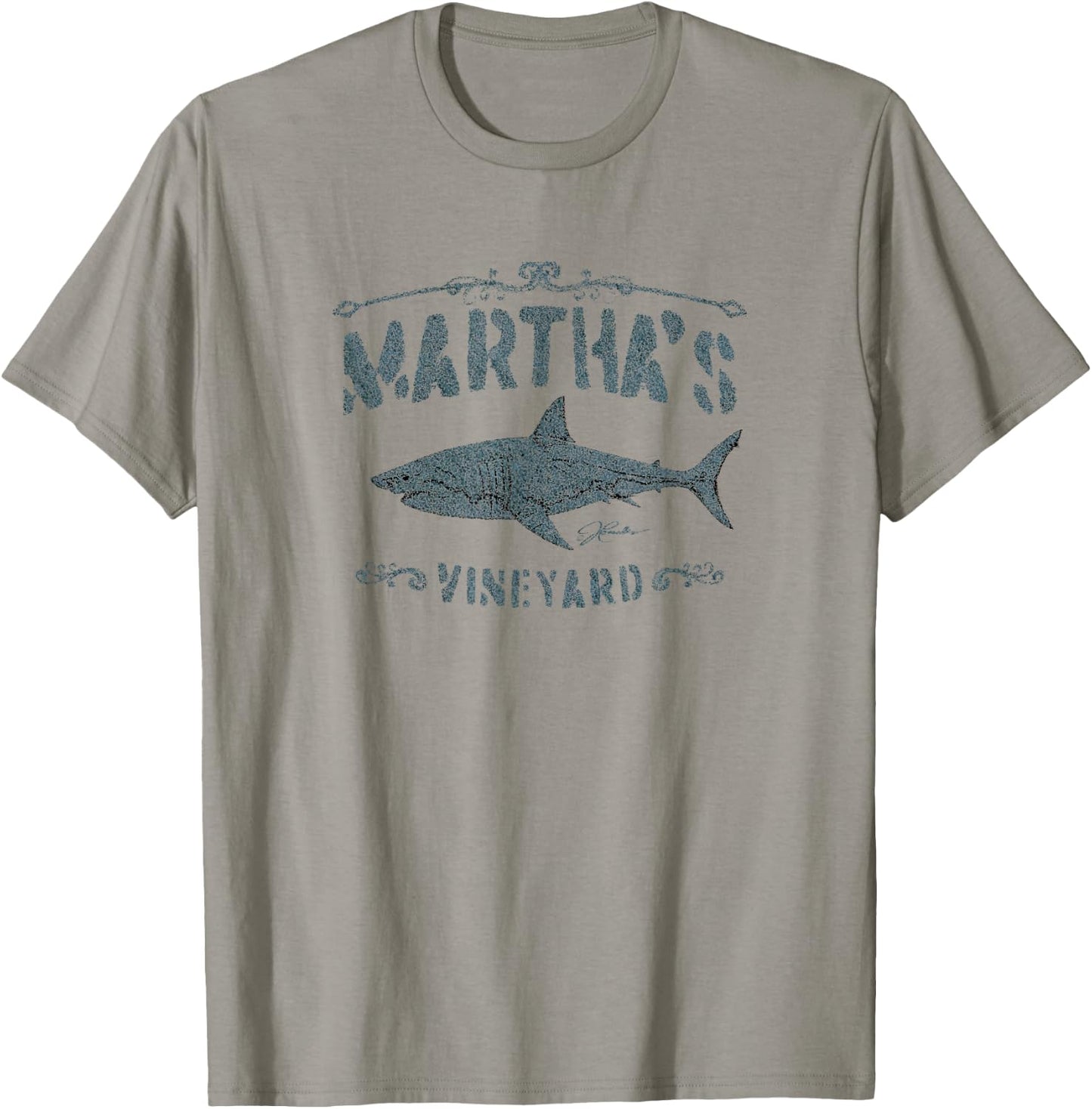 JCombs: Martha's Vineyard, MA, Great White Shark T-Shirt - T-Shirt | Sand