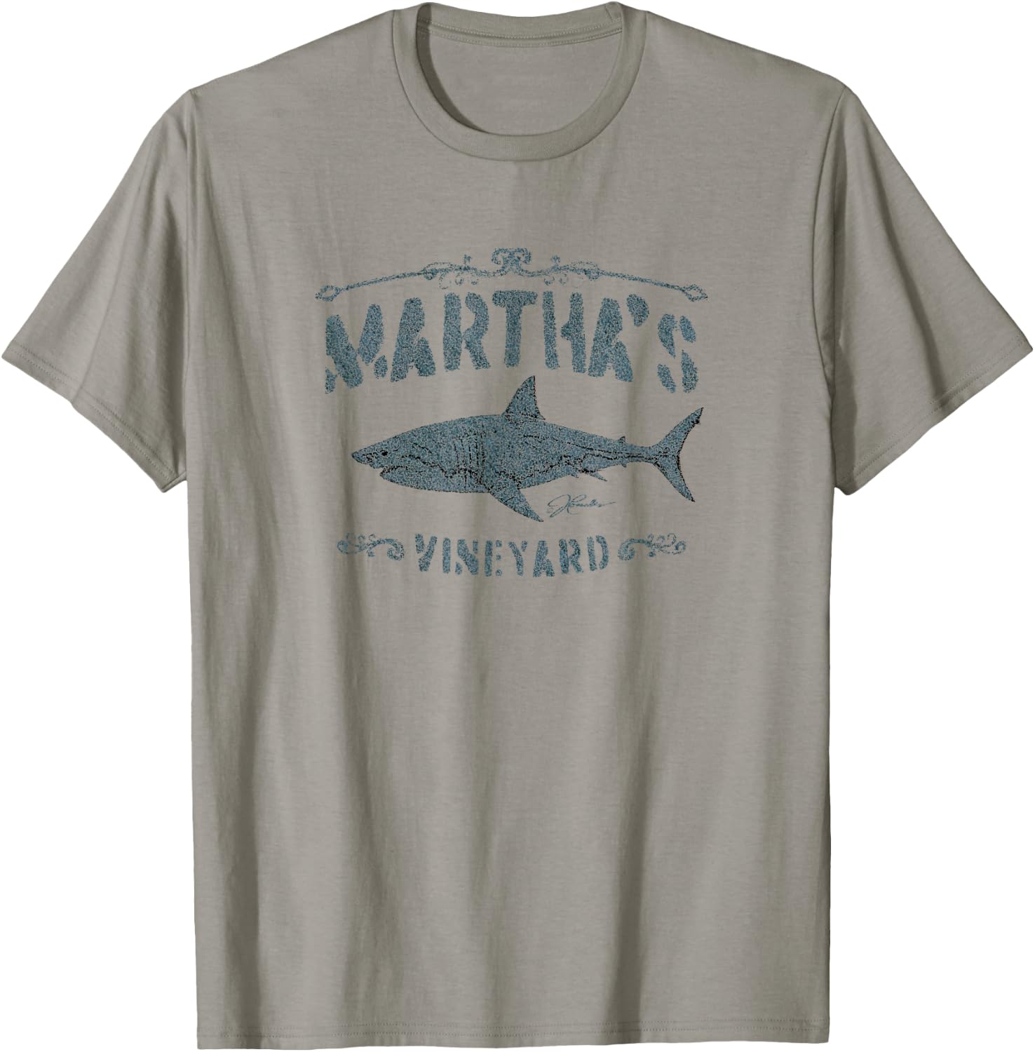 JCombs: Martha's Vineyard, MA, Great White Shark T-Shirt - T-Shirt | Sand