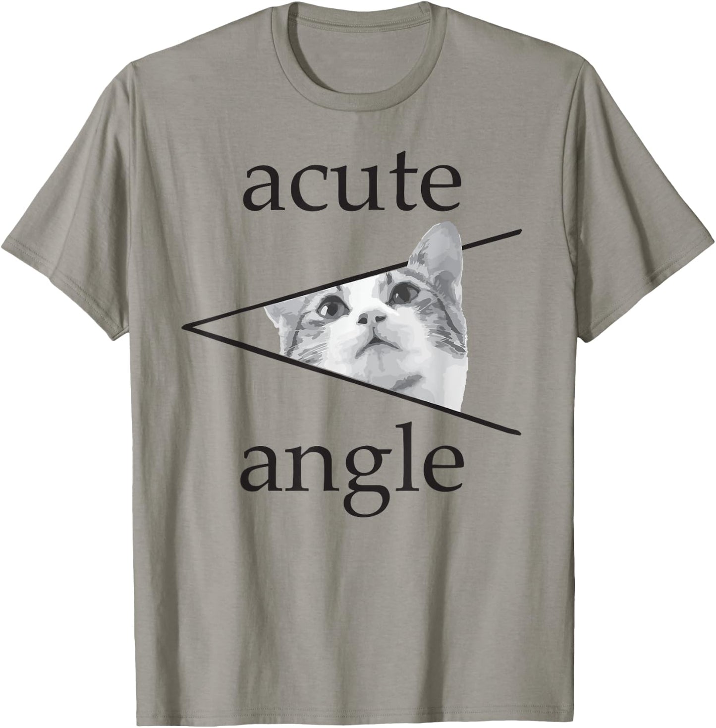 Funny Mathematics Cute Cat Kitten apparel Acute Angle Women Girls Kids T-Shirt - T-Shirt | Sand