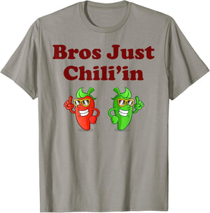 Bros Just Chili'in Spicy Cook-off T-Shirt - T-Shirt | Sand