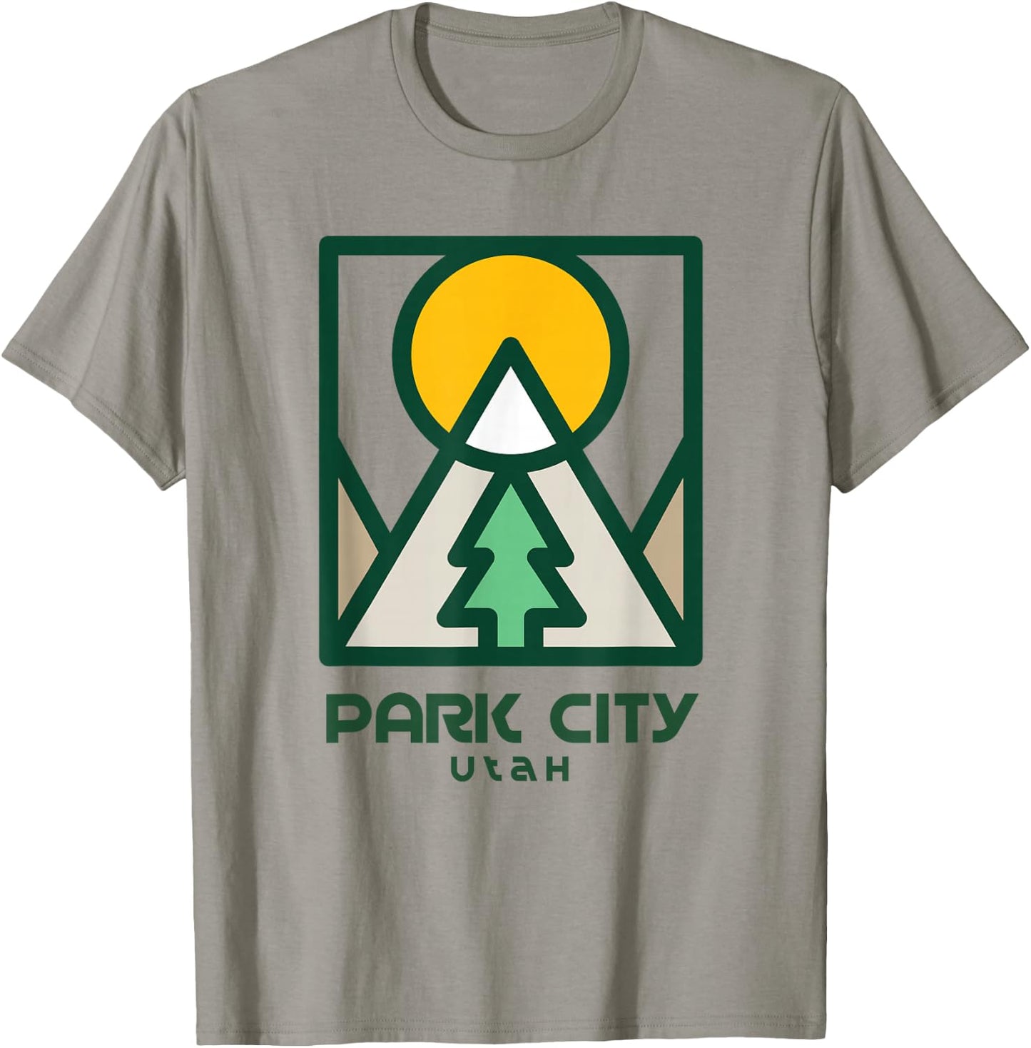 Park City Utah Mountains Tree T-Shirt - T-Shirt | Sand