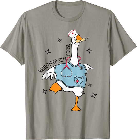 Nurse Registered Silly Goose Nursing School for Nursing T-Shirt - T-Shirt | Sand