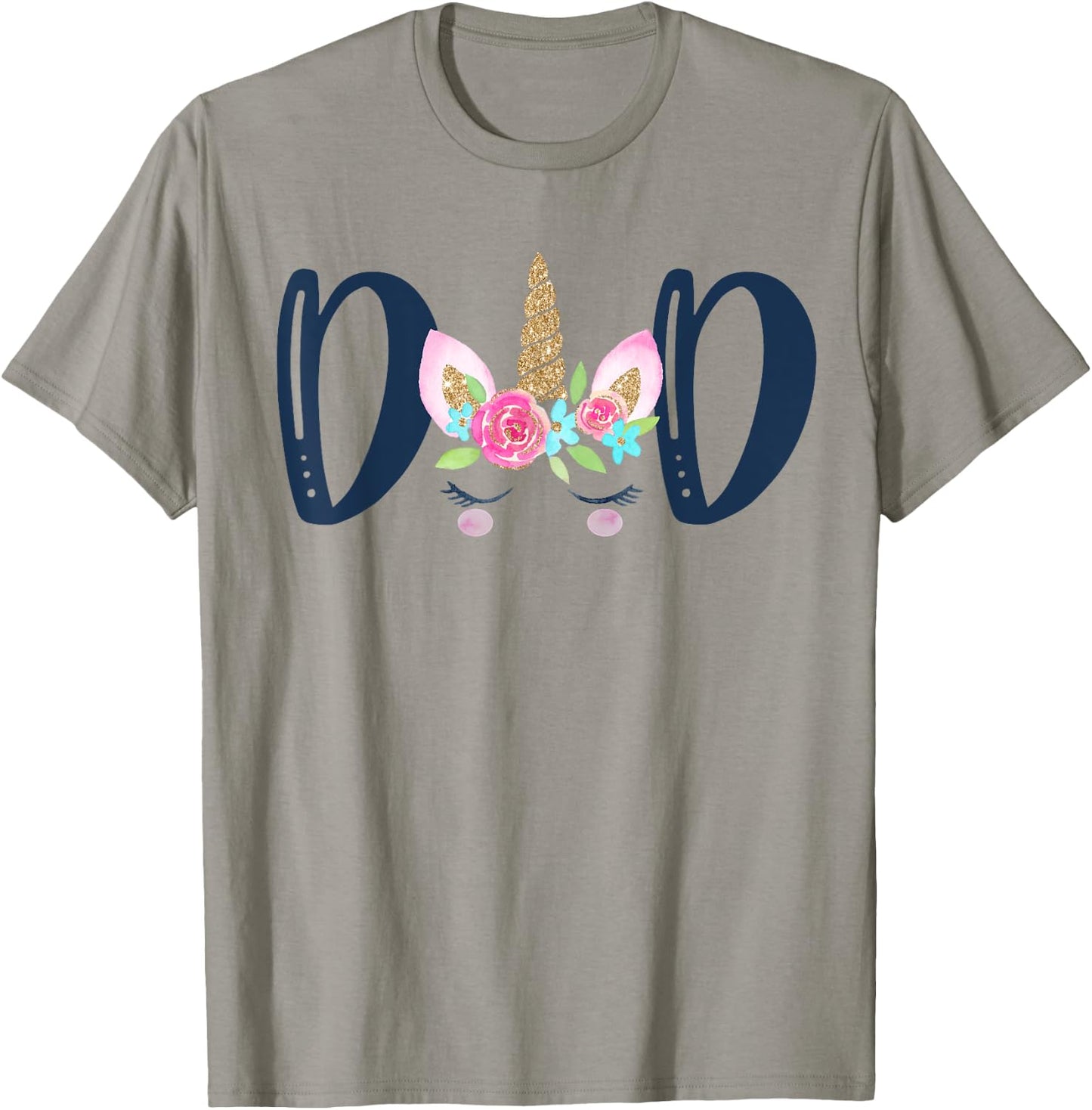 Unicorn Dad Birthday Shirt Matching Family Party T-Shirt - T-Shirt | Sand