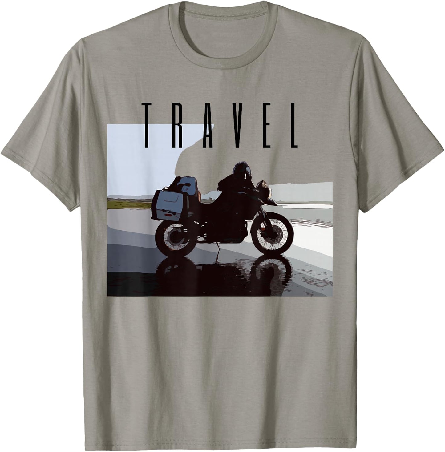 Motorcycle Travel Adventure Bike T-Shirt - T-Shirt | Sand