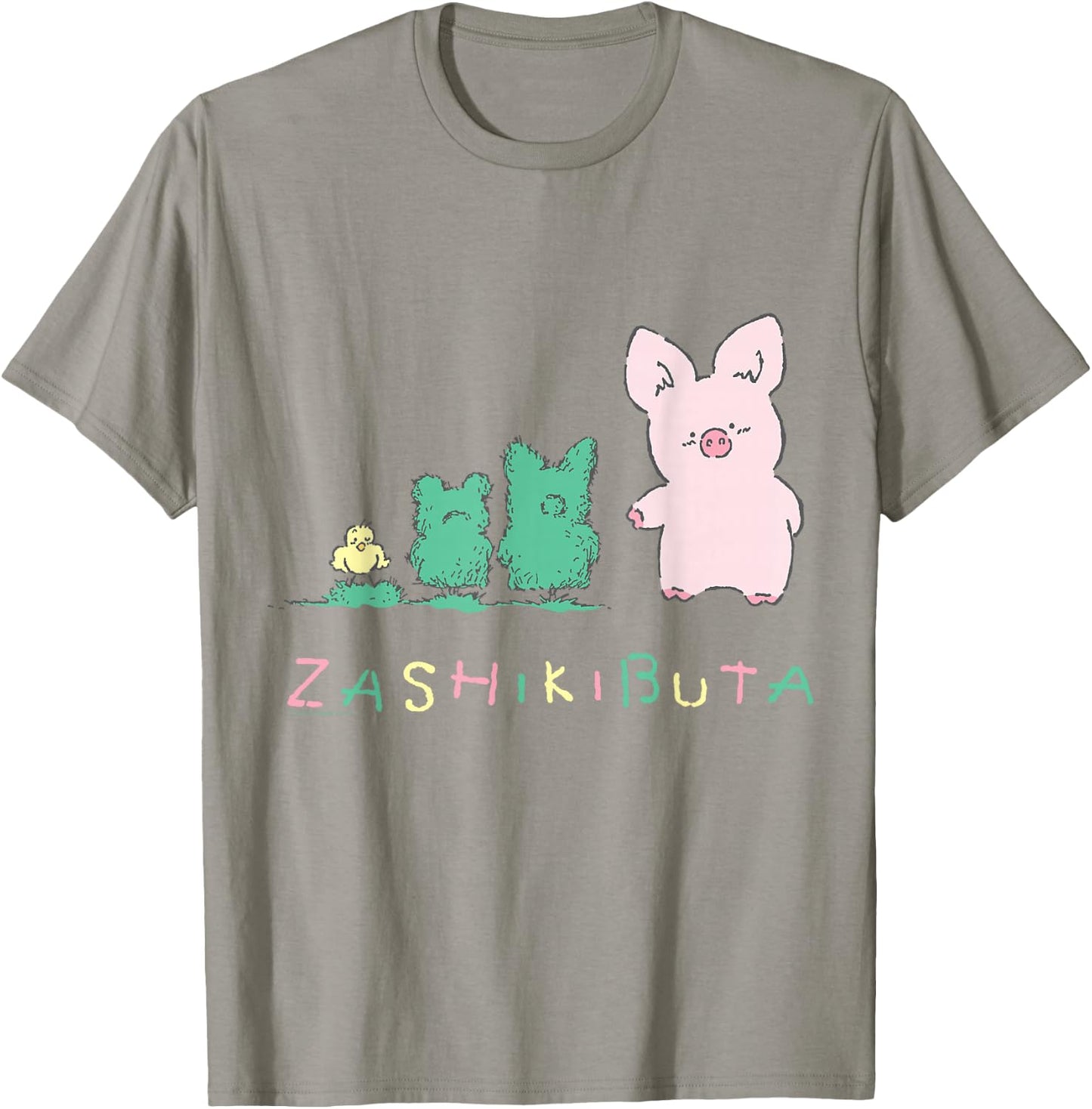 Sanrio Zashikibuta Cheerful Pig Shirt T-Shirt - T-Shirt | Sand