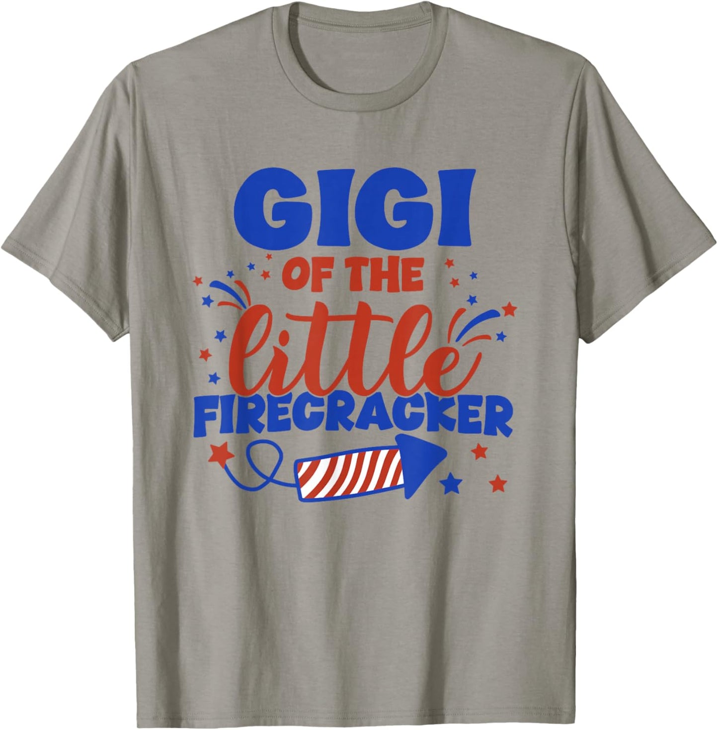 Gigi of The Little Firecracker Fourth of July Birthday T-Shirt - T-Shirt | Sand
