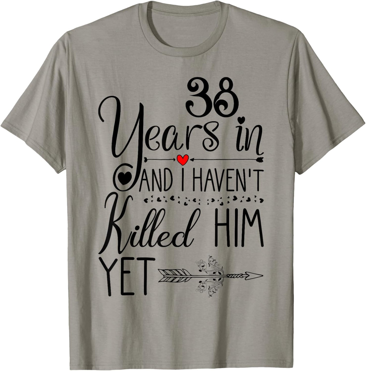 38th Wedding Anniversary Gift 38 Years of Marriage T-Shirt - T-Shirt | Sand