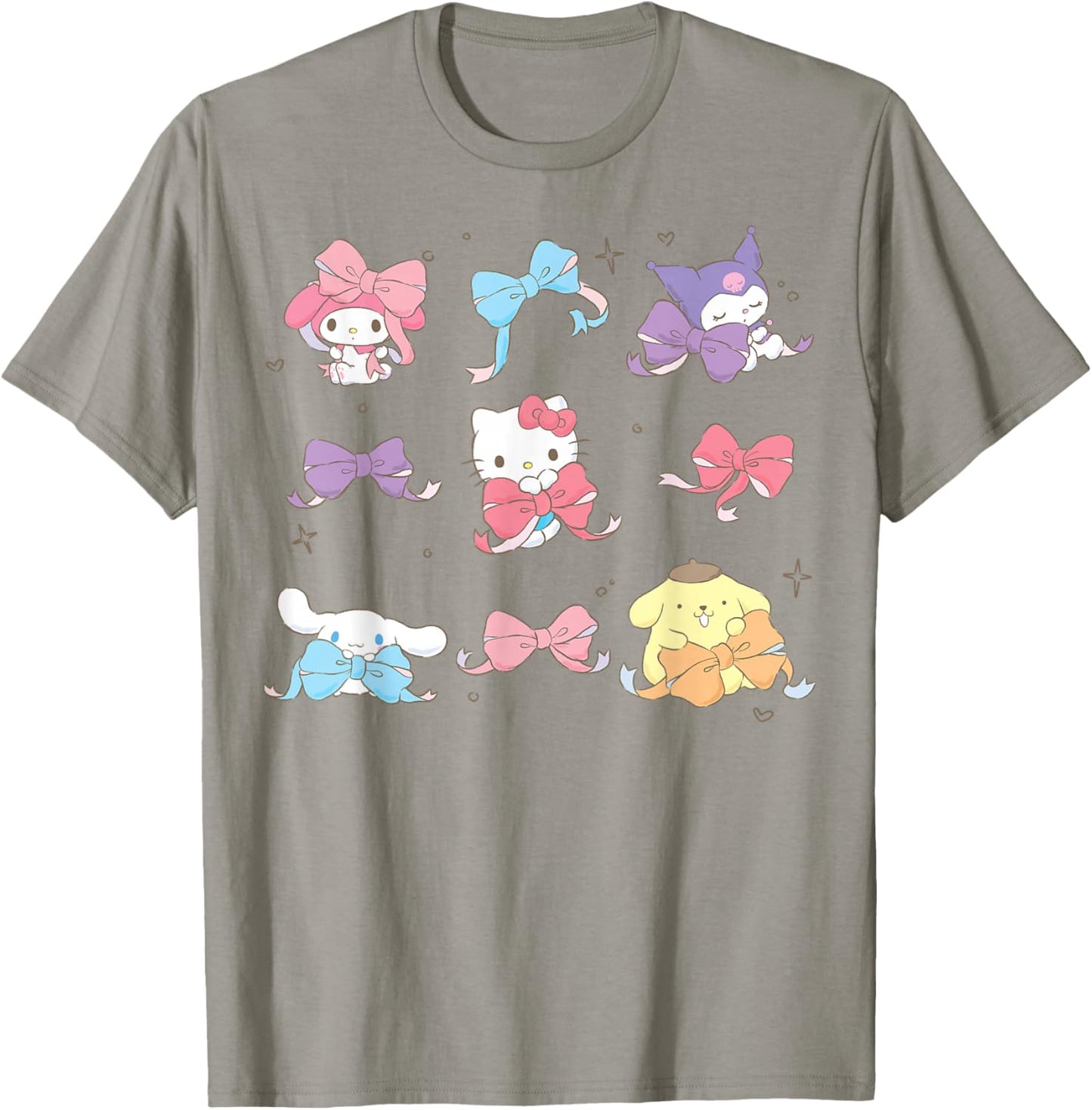 Hello Kitty and Friends Coquette Bow Grid My Melody Kuromi T-Shirt - T-Shirt | Sand