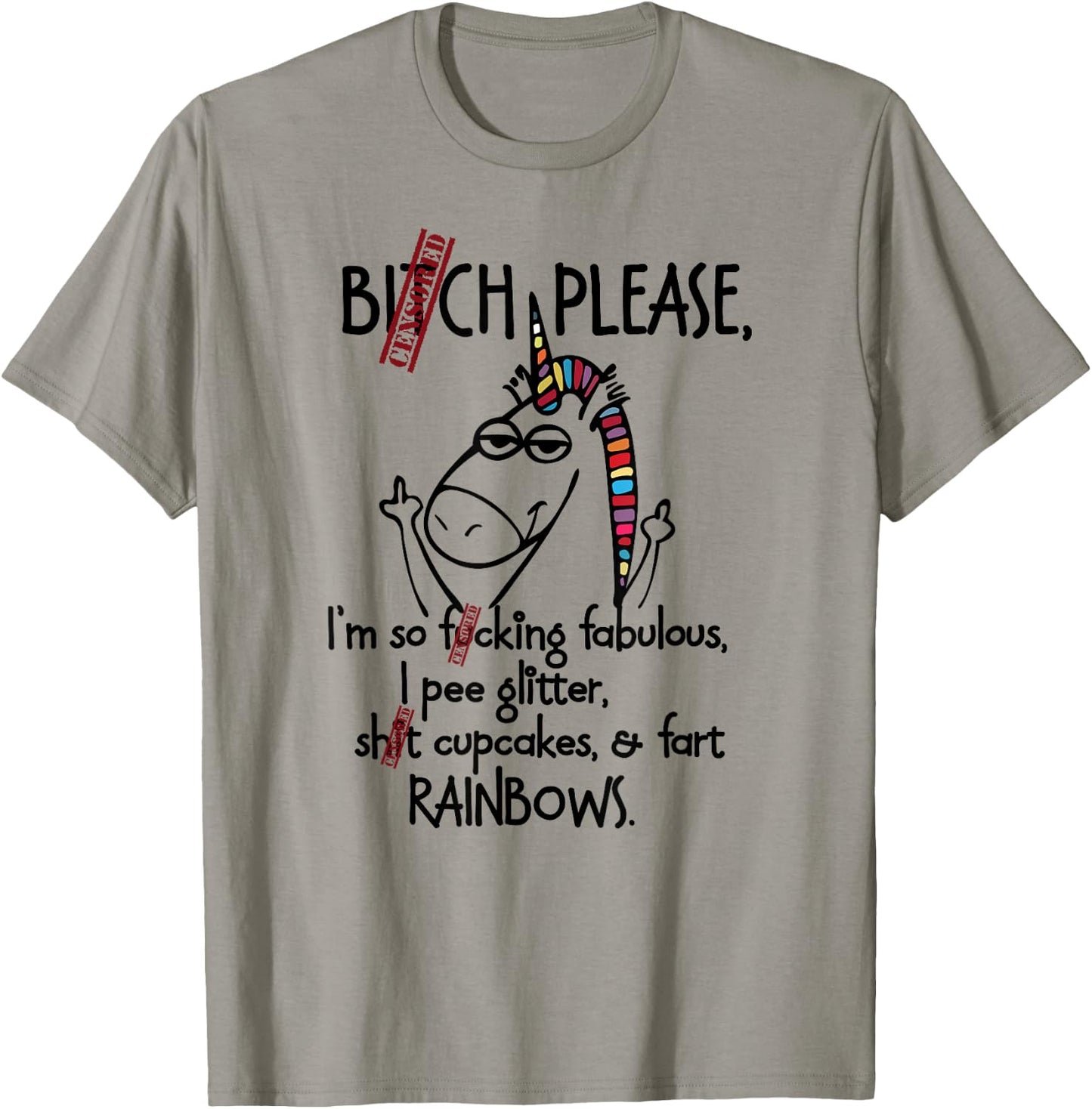 Bitch Please Rainbow funny Unicorn T-Shirt - T-Shirt | Sand