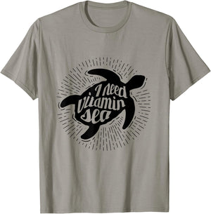 Sea Turtle Shirts Men Women Kids I Need Vitamin Sea Gift T-Shirt - T-Shirt | Sand