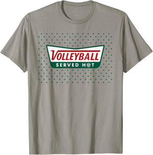 Volleyball Served Hot for Teen Girls Funny Retro Logo T-Shirt - T-Shirt | Sand