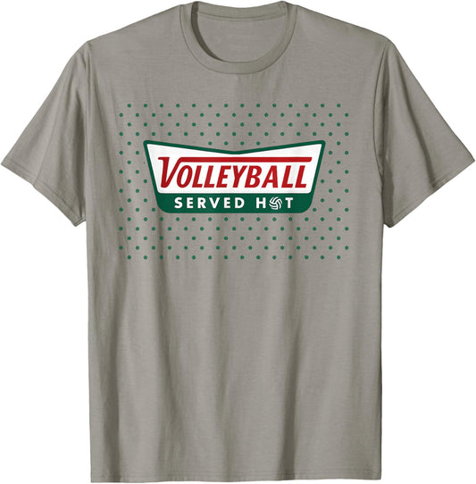 Volleyball Served Hot for Teen Girls Funny Retro Logo T-Shirt - T-Shirt | Sand