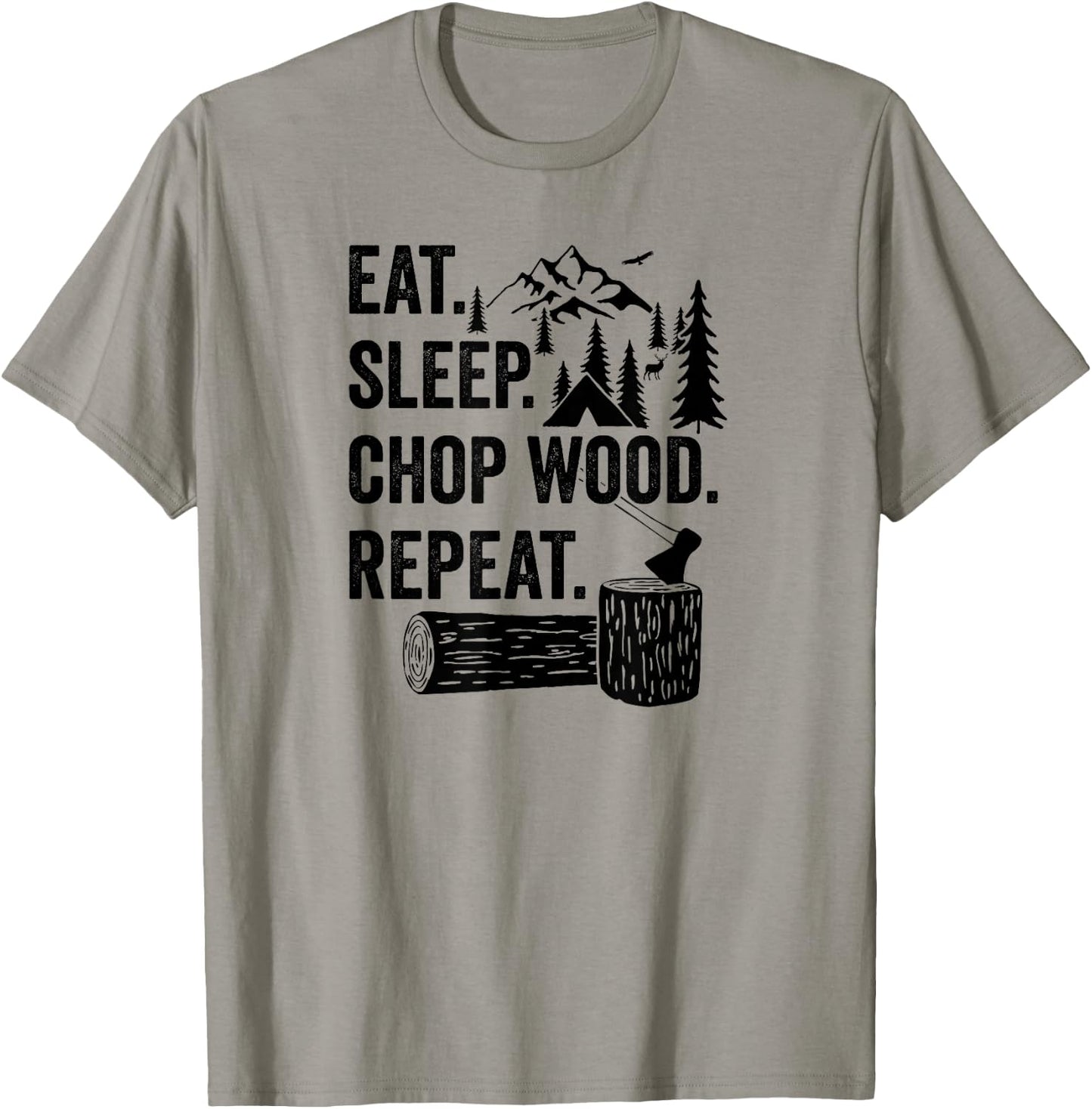 Chopping Wood Lumberjack Shirt for Arborist Tree Surgeon T-Shirt - T-Shirt | Sand