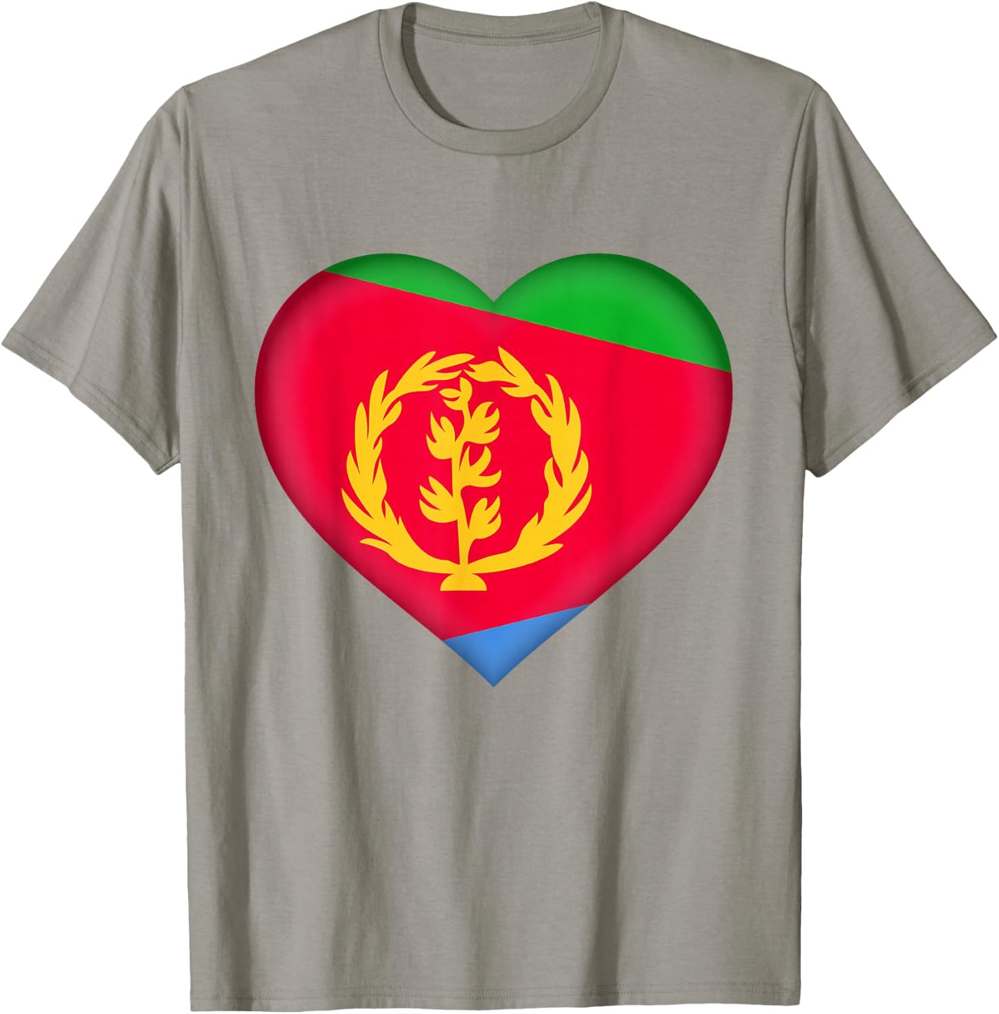 I Love Eritrea | Eritrean Flag Heart Outfit T-Shirt - T-Shirt | Sand