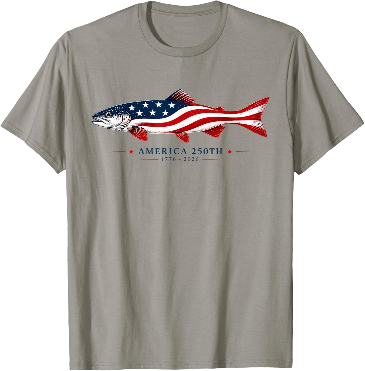 America 250th 1776 2026 USA Flag Fishing Patriotic T-Shirt - T-Shirt | Sand