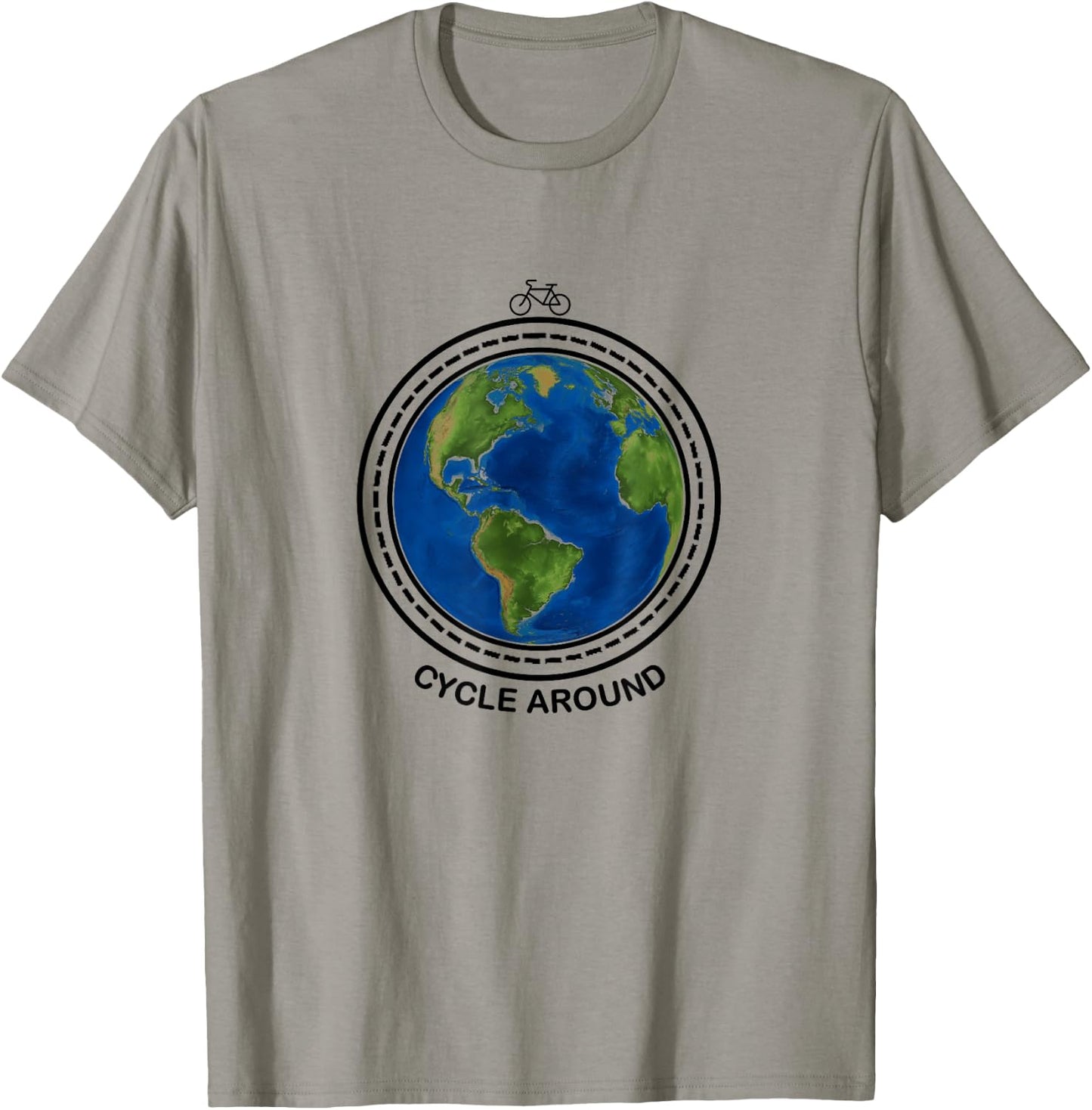 Symbolic Cycle Around Your World - Adventure Cycling T-Shirt - T-Shirt | Sand