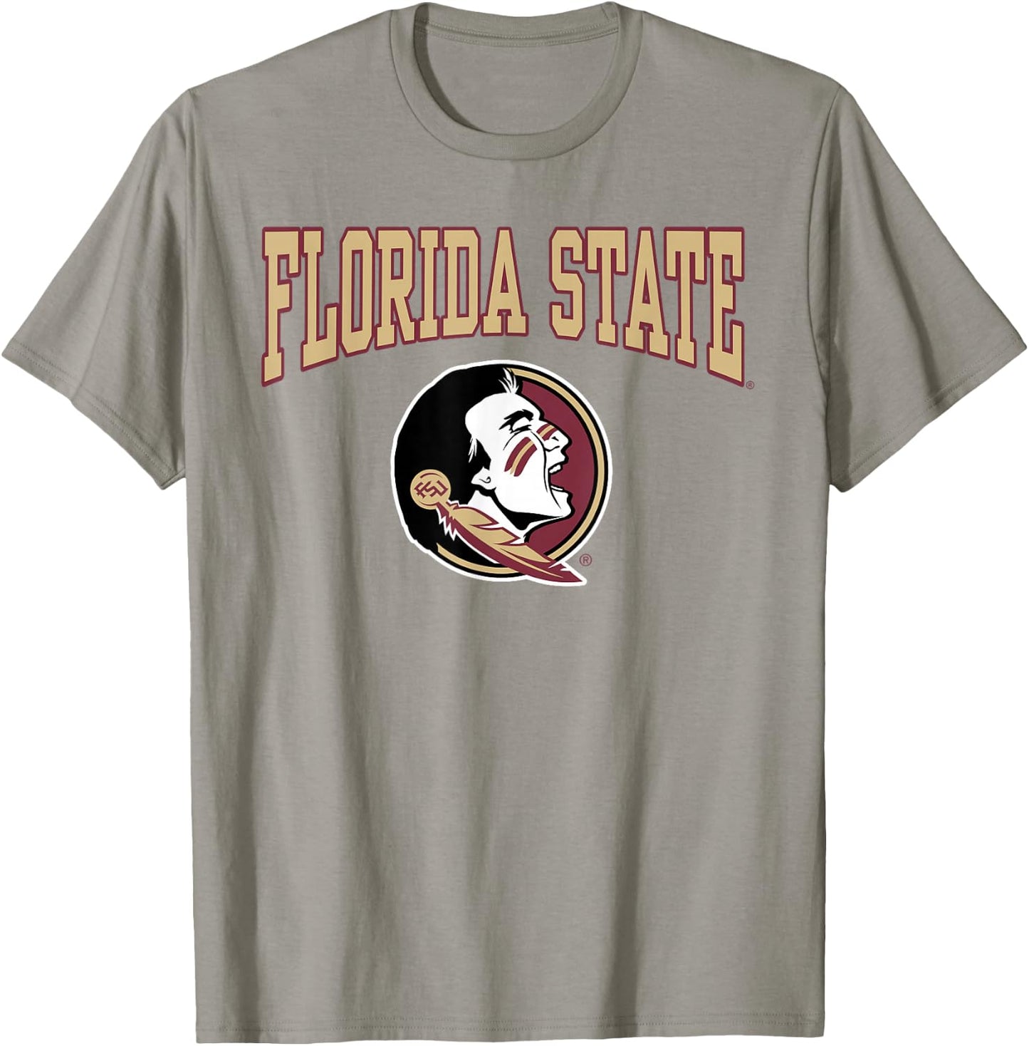 Florida State Seminoles Arch Logo Gray Officially Licensed T-Shirt - T-Shirt | Sand