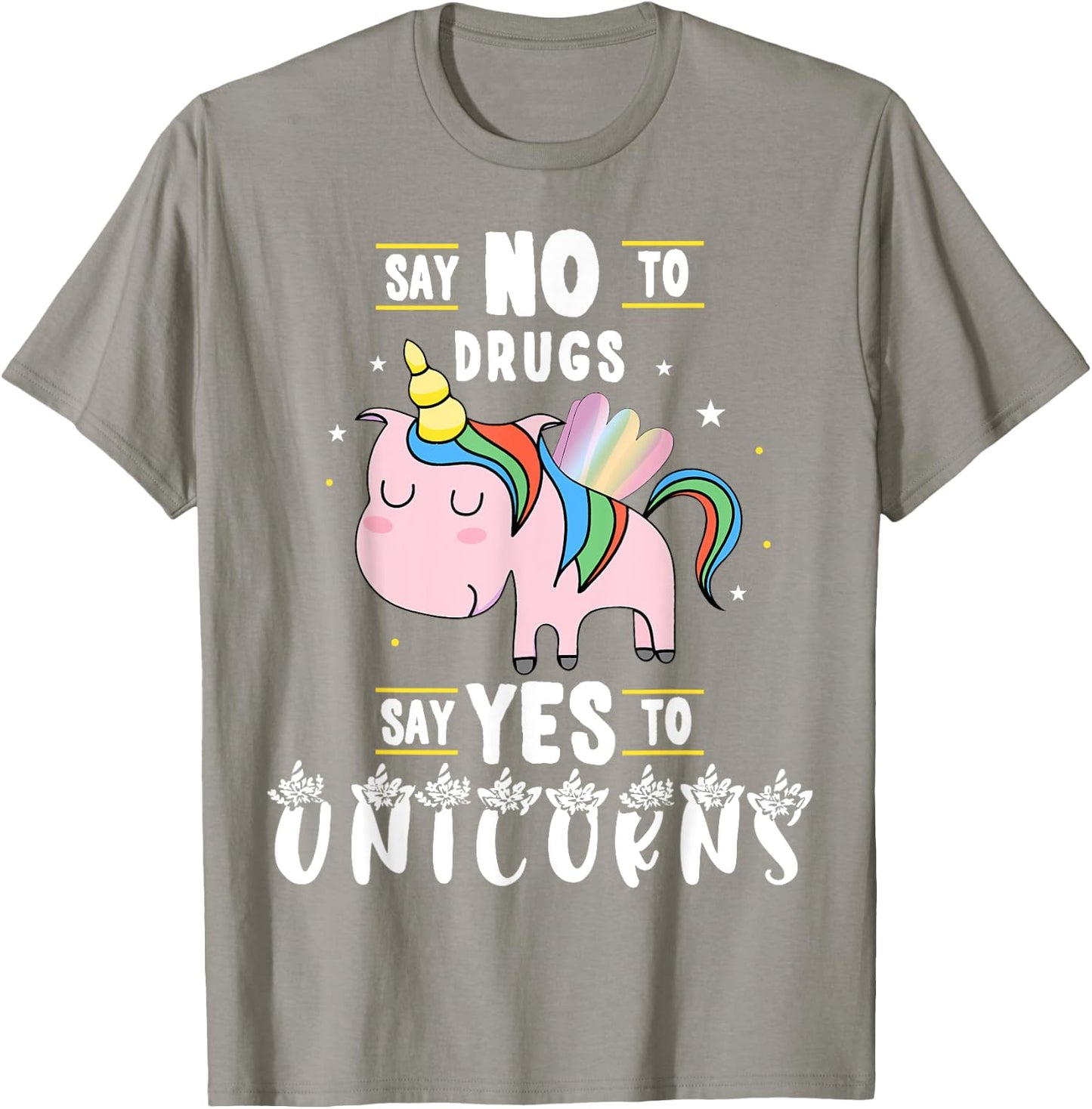 Red Ribbon Week Say No To Drugs Say Yes to Unicorns Gift T-Shirt - T-Shirt | Sand