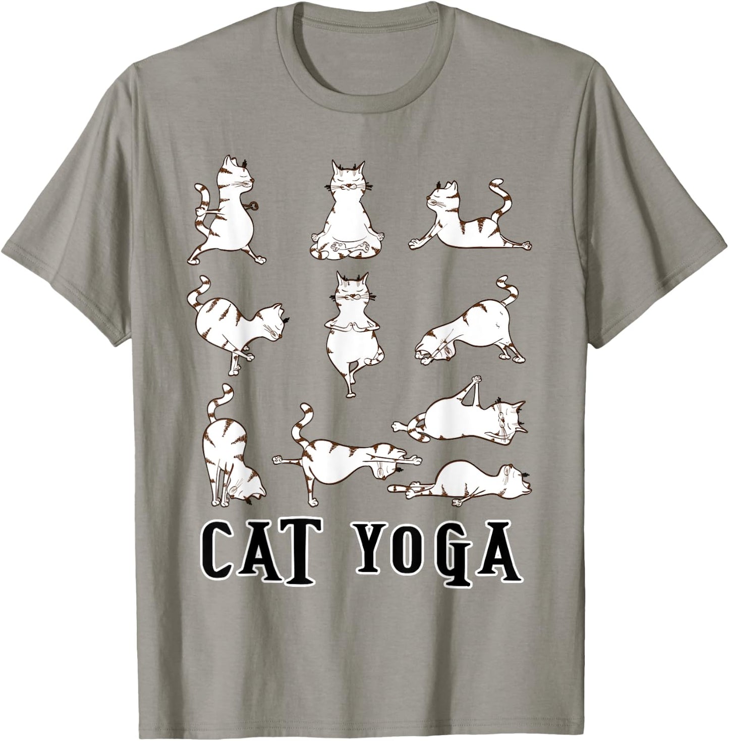 Fun Cat Yoga Gift T Shirt, Cute Family Gift, Lt T-Shirt - T-Shirt | Sand