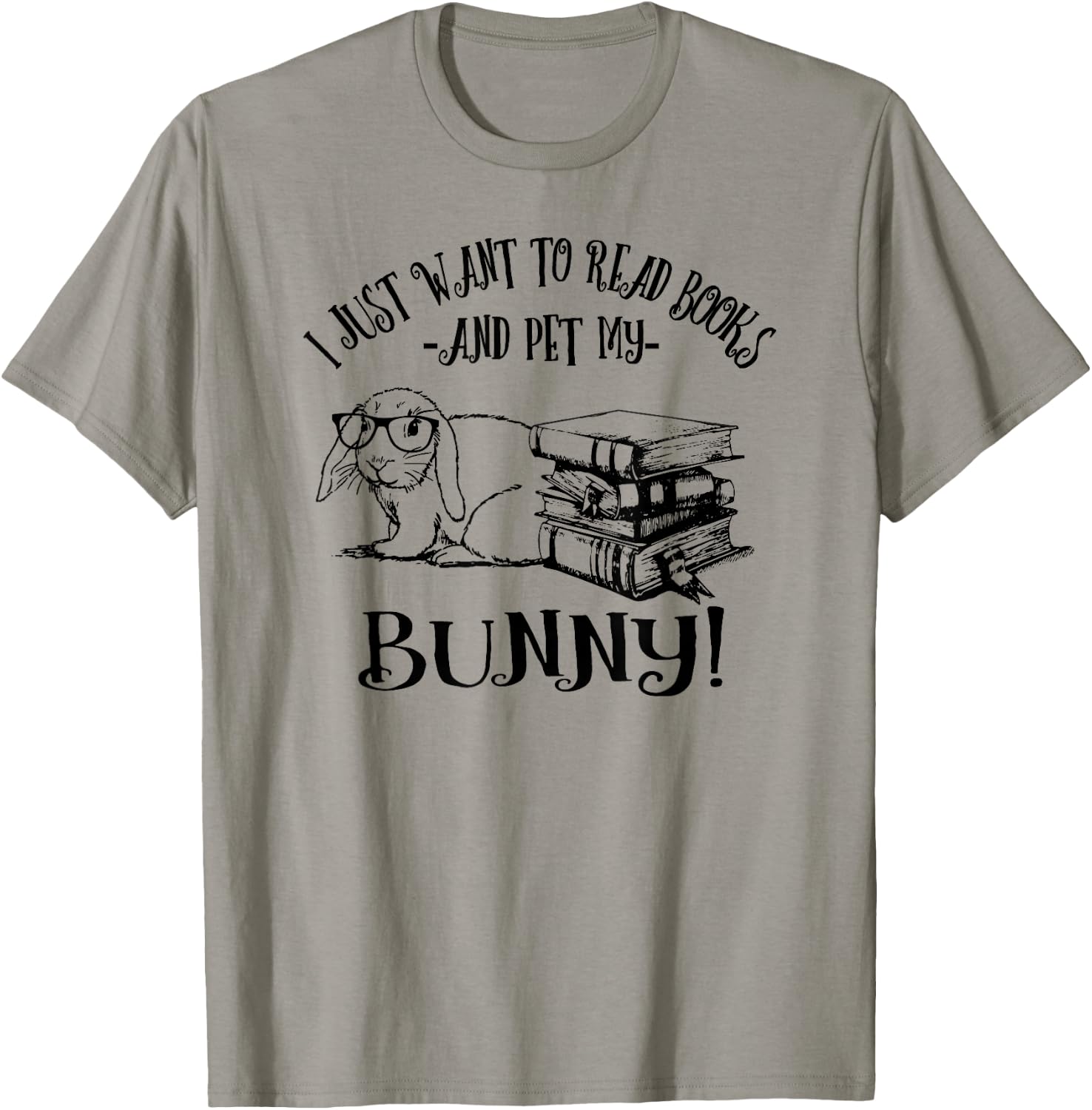 Girls Read Books Mini Holland Lop Bunny Rabbit Lover T-Shirt - T-Shirt | Sand
