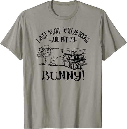 Girls Read Books Mini Holland Lop Bunny Rabbit Lover T-Shirt - T-Shirt | Sand