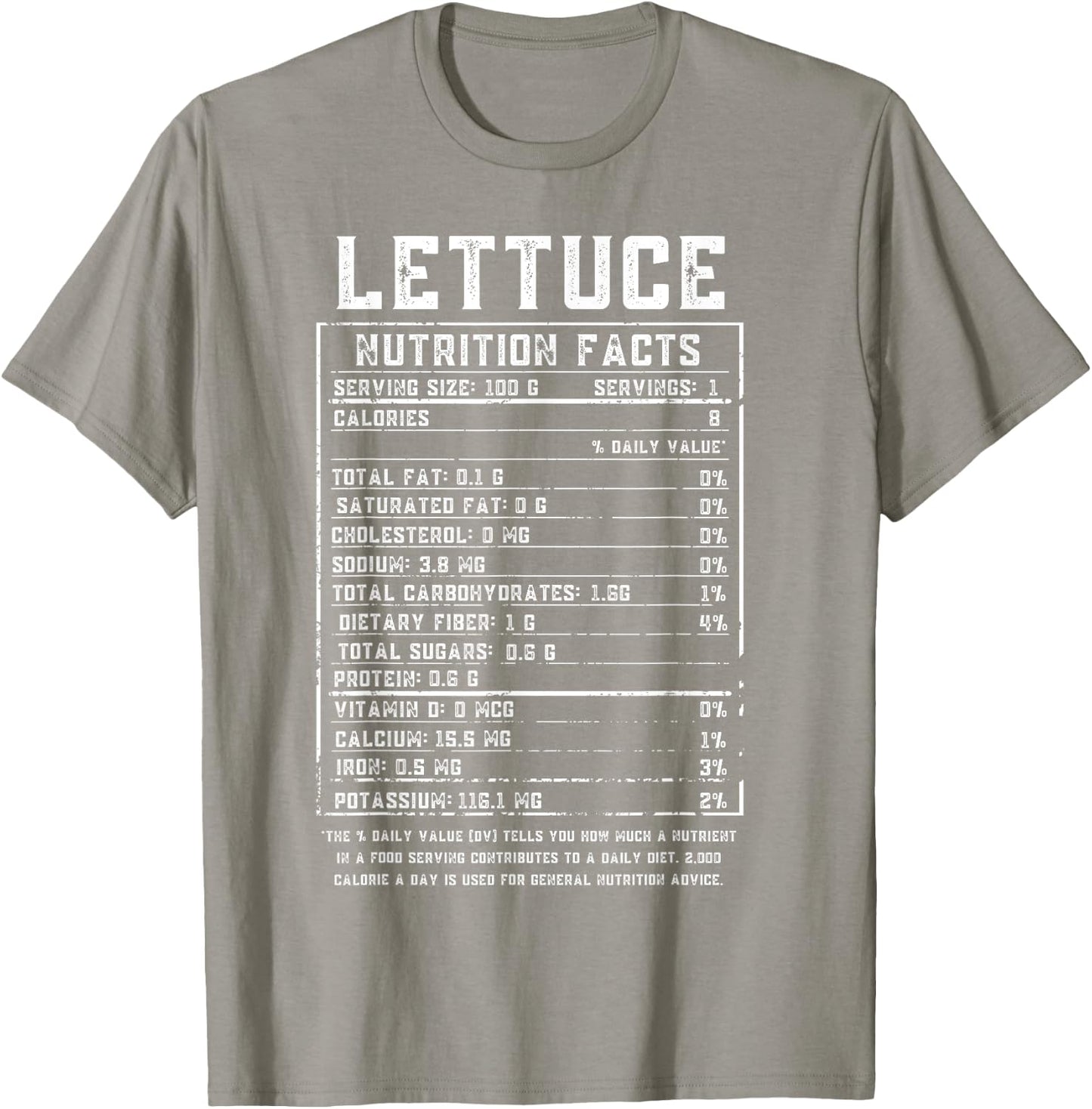 Lettuce Nutrition Facts Thanksgiving Food Halloween Costume T-Shirt - T-Shirt | Sand